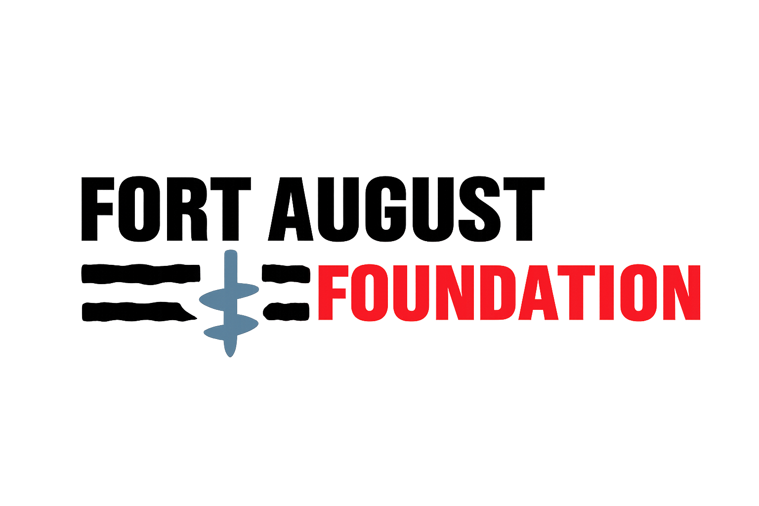 Fort August Foundation logo with red lettering and blue helical pier icon representing Colorado foundation repair and helical pier installation services.