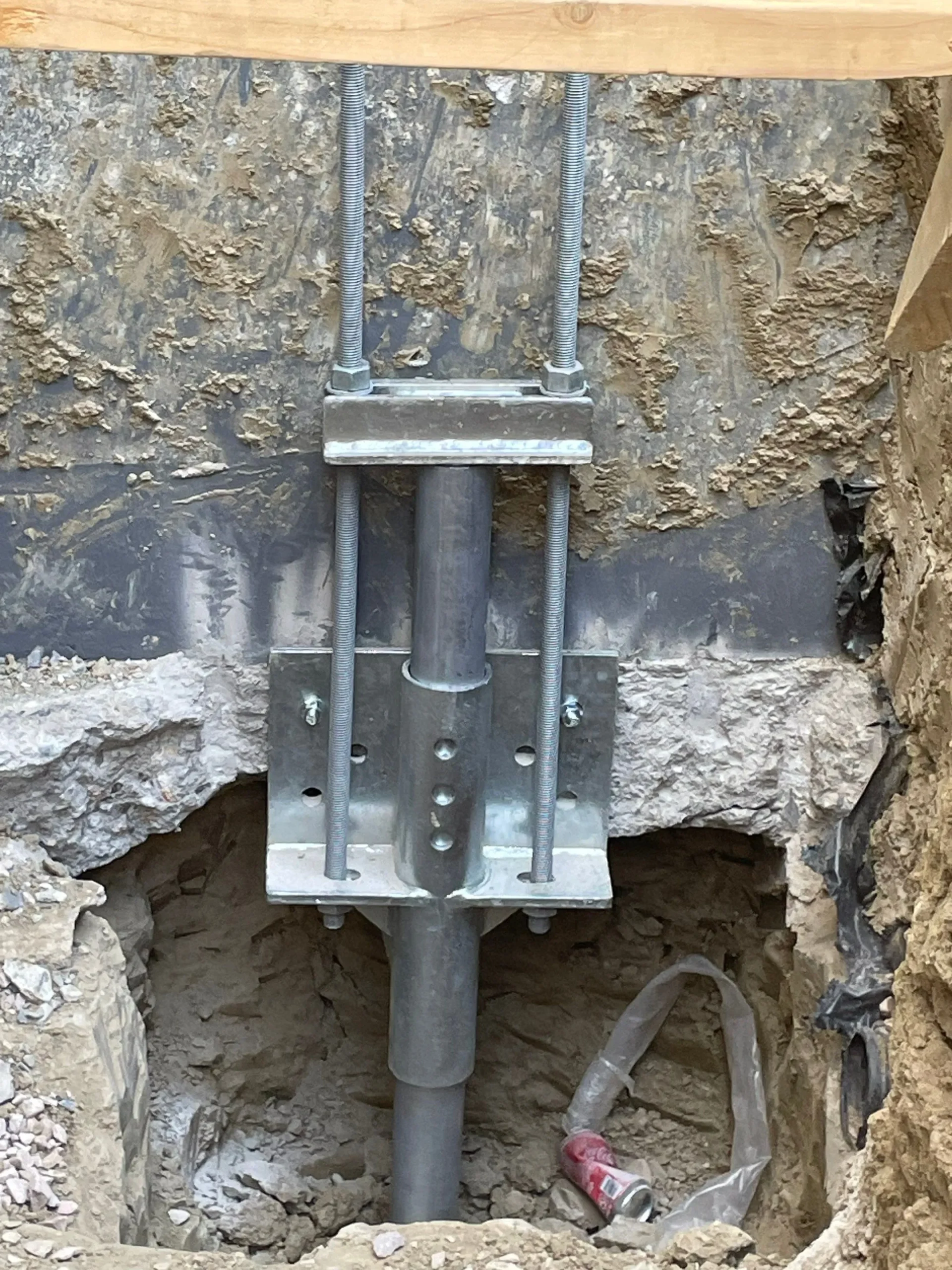 Helical pier installation in Berthoud Colorado by Fort August Foundation for foundation repair, settlement correction, and long-term structural stabilization.