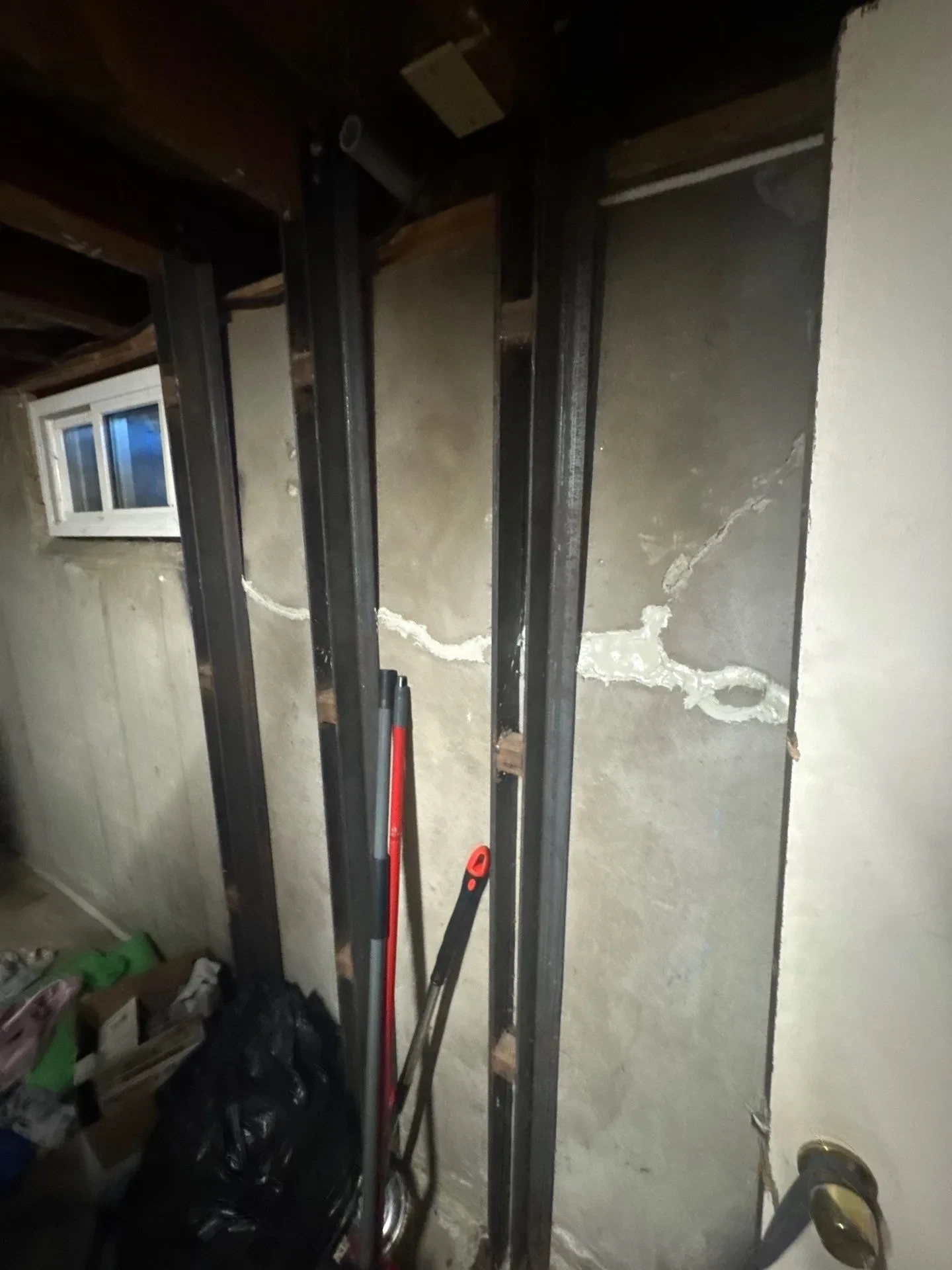 Sealed Cracks in basement due to an unstable foundation.